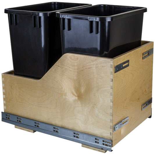 Hardware Resources Preassembled 35 Quart Double Pullout Waste Container System-DirectCabinets.com