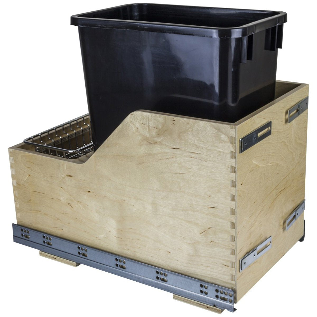 Hardware Resources Preassembled 35 Quart Single Pullout Waste Container System-DirectCabinets.com
