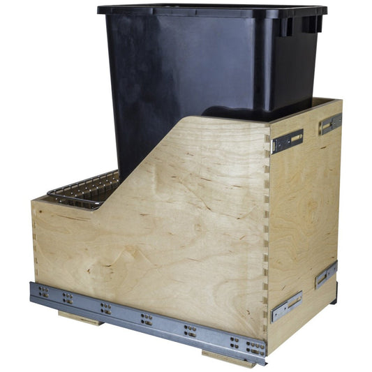 Hardware Resources Preassembled 50 Quart Single Pullout Waste Container System-DirectCabinets.com