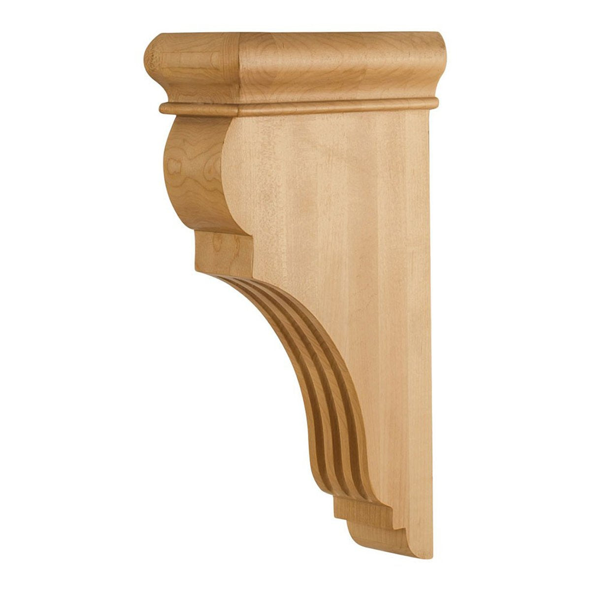 Hardware Resources Rubberwood Fluted Wood Bar Bracket-DirectCabinets.com