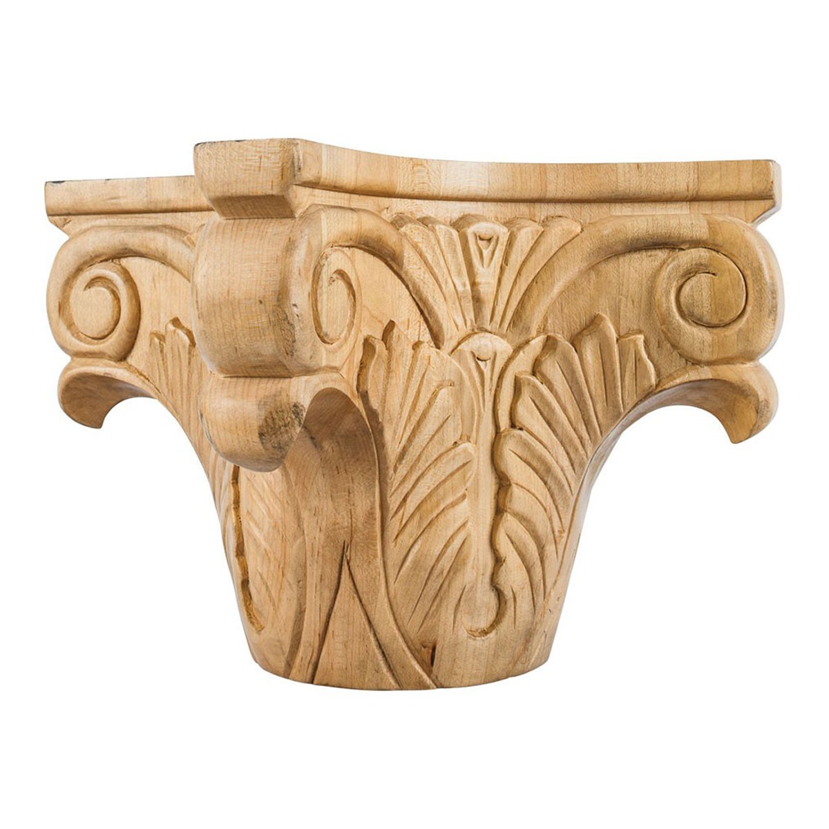 Hardware Resources Hard Maple Acanthus Fireplace Column Capital-DirectCabinets.com