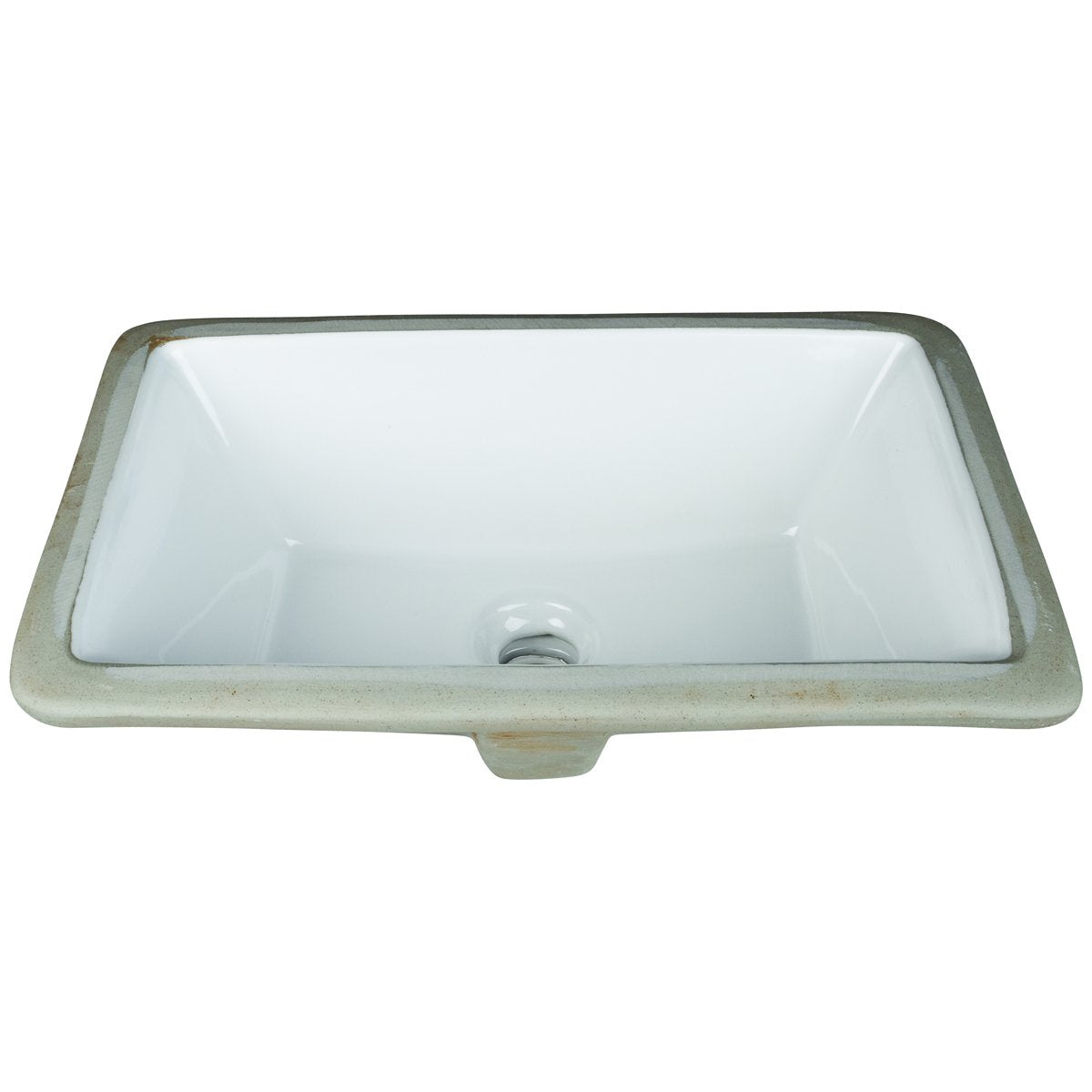 Hardware Resources 16" Rectangle Undermount White Porcelain Bowl-DirectCabinets.com