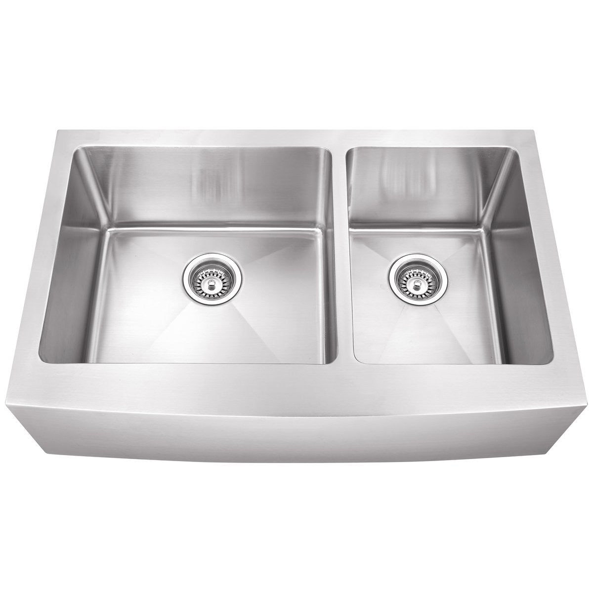 Hardware Resources Stainless Steel 16 Gauge Fabricated Farmhouse Kitchen Sink-DirectCabinets.com