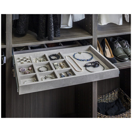 Hardware Resources 10 Compartment Felt Jewelry Organizer with Ring Insert Drawer Kit-DirectCabinets.com