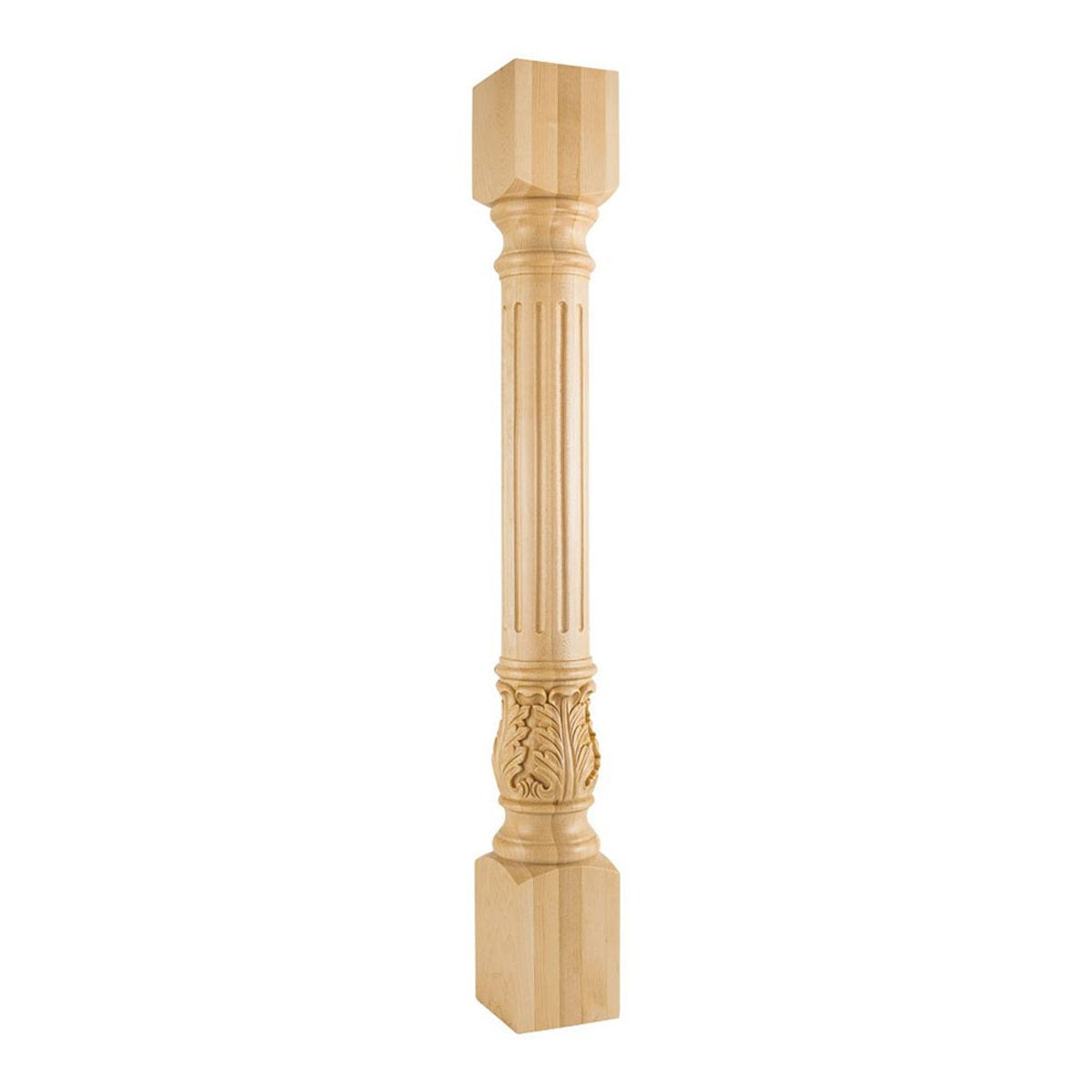 Hardware Resources White Birch Turned Acanthus Fluted Post-DirectCabinets.com