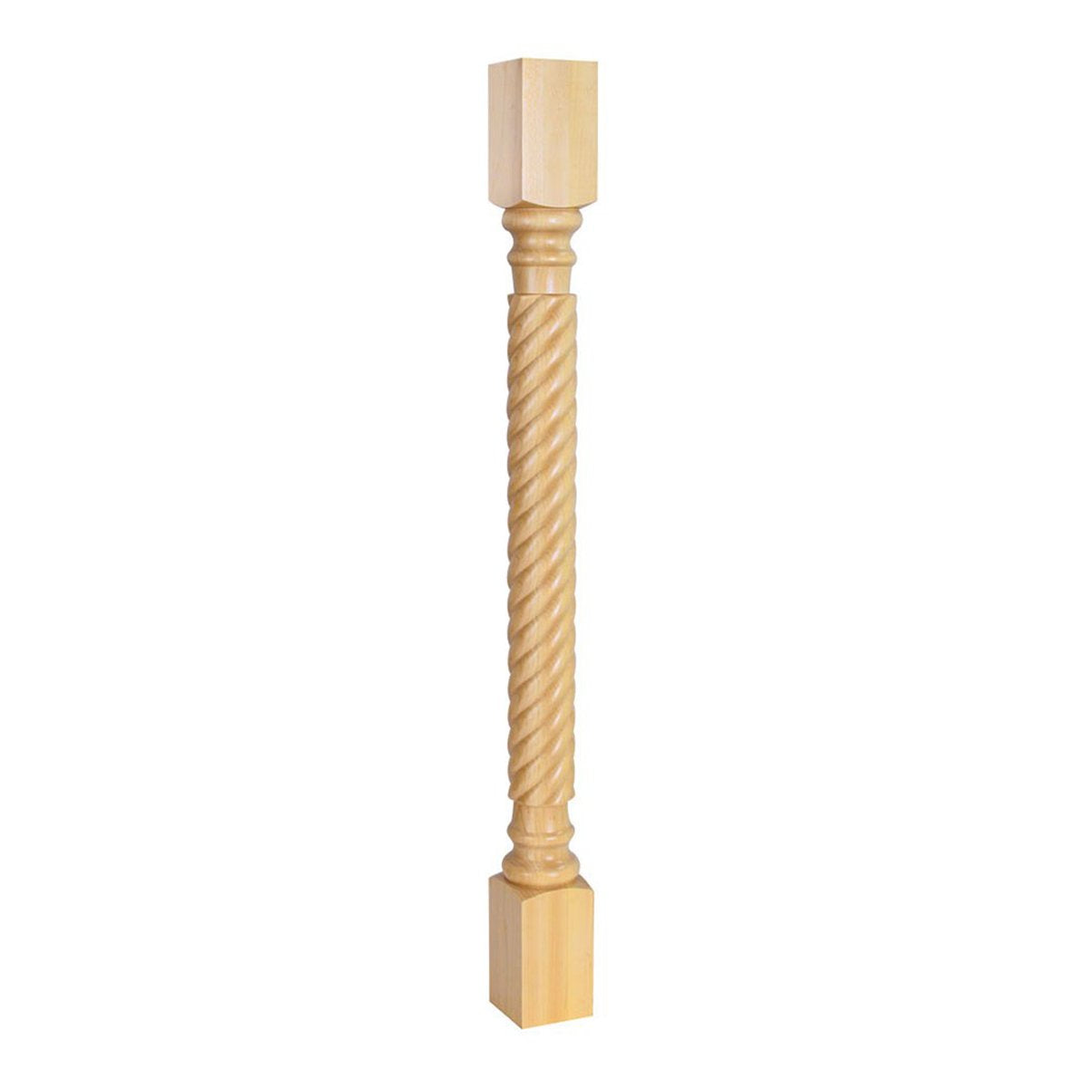 Hardware Resources 3" x 3" x 35-1/2" Hard Maple Post with Rope Pattern-DirectCabinets.com