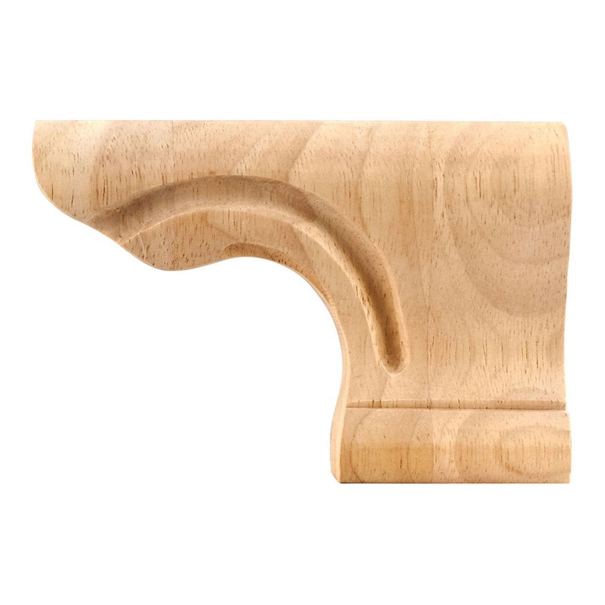 Hardware Resources 6" x 1-1/8" x 4" Rubberwood Rounded Corner Pedestal Foot-DirectCabinets.com