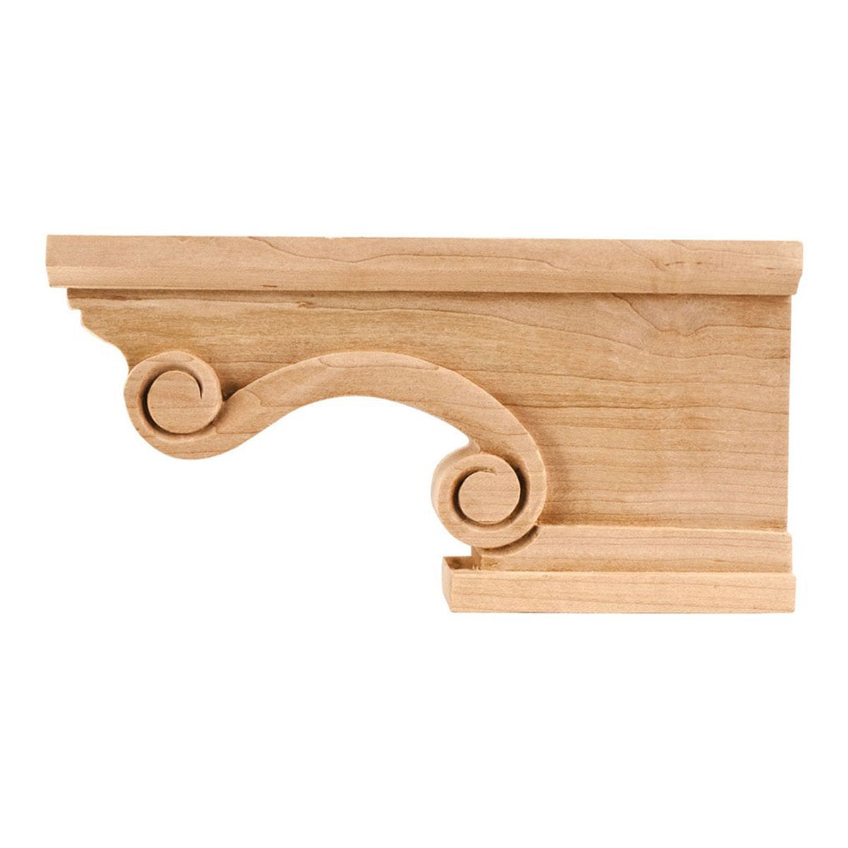 Hardware Resources Hard Maple Scrolled Corner Pedestal Foot-DirectCabinets.com