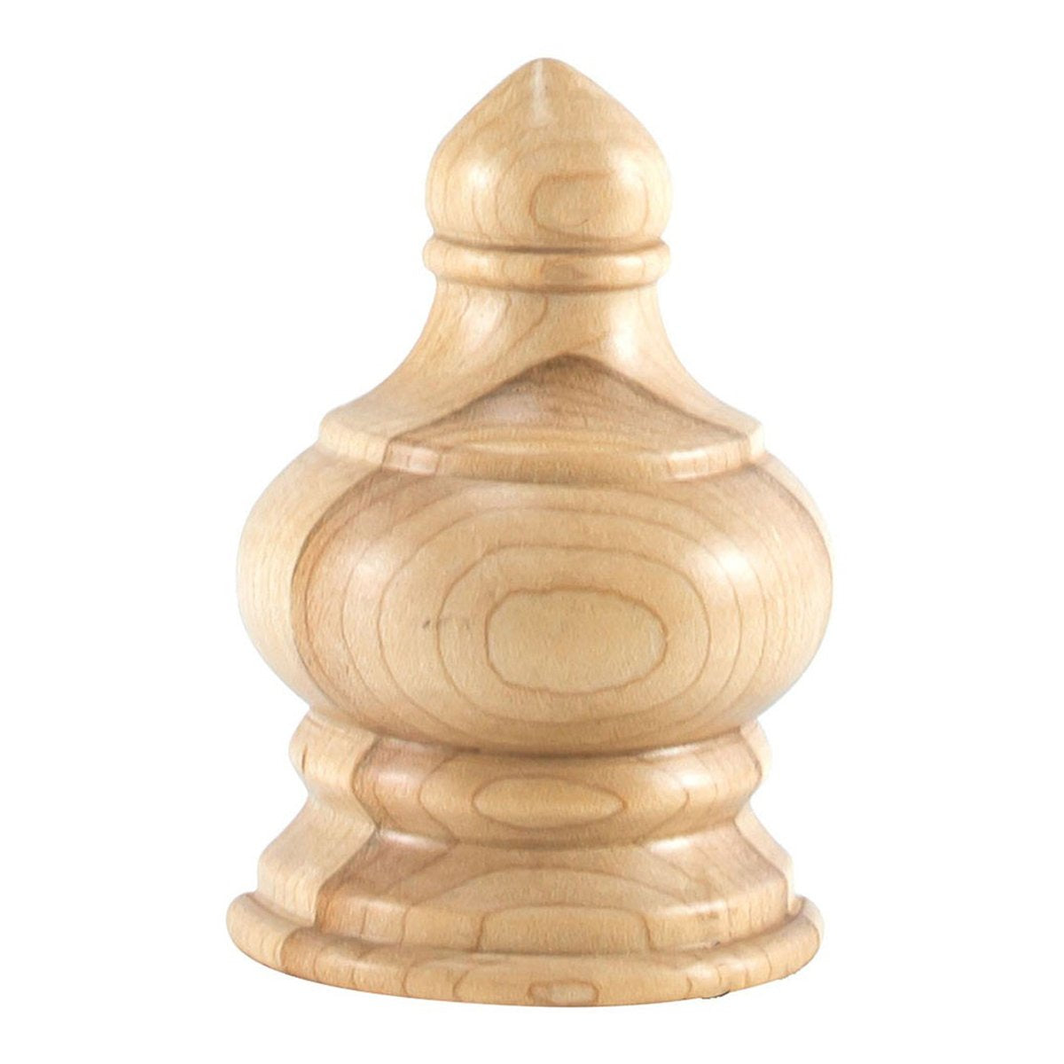 Hardware Resources 2-1/4" x 1-1/8" x 3-1/2" Hard Maple Traditional Transition Finial Moulding-DirectCabinets.com