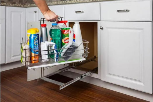 Cleaning Supply Caddy Pullout with Handle-DirectCabinets.com