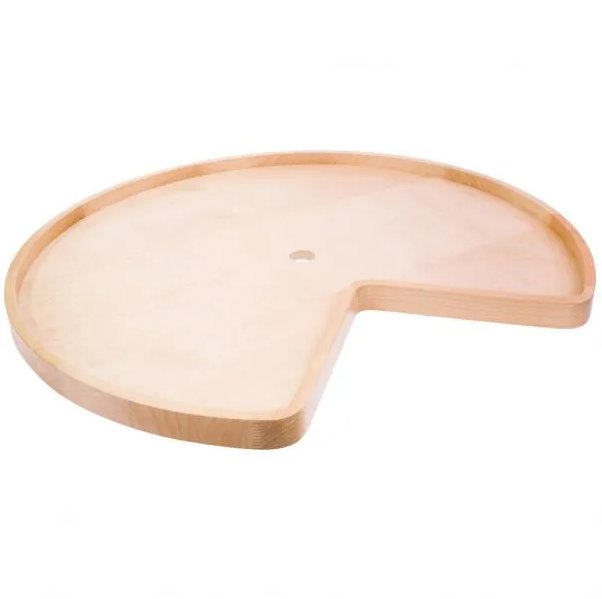 Hardware Resources 28" Diameter Kidney Wooden Lazy Susan with Hole-DirectCabinets.com