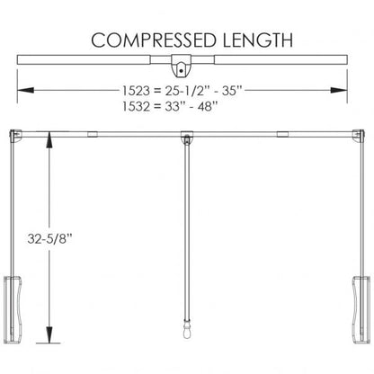 Soft-close Wardrobe Lift for 25.5"-48" Openings