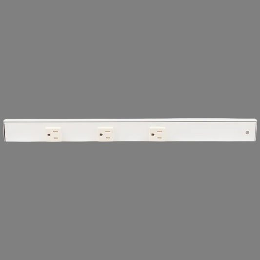Slim Angle Under Cabinet Outlet Power Strip | White Finish