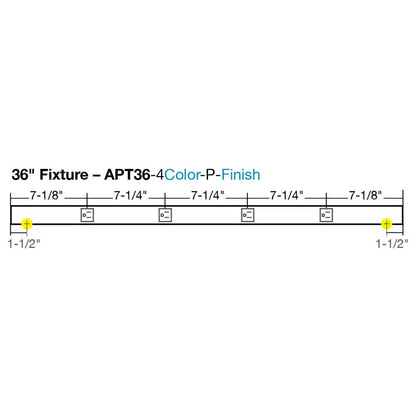 36" Slim Angle Under Cabinet 4 Outlet Power Strip