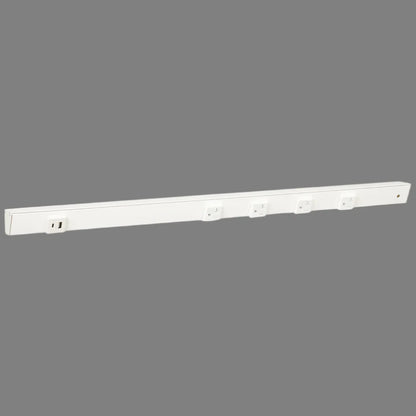Under Cabinet Power Strip with USB Port & Outlets |  White Finish