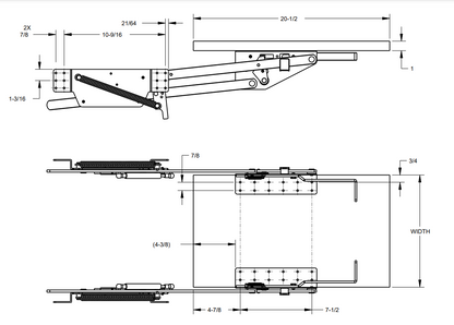 Lift Assisting Shelf for Small Appliances in Base Cabinets