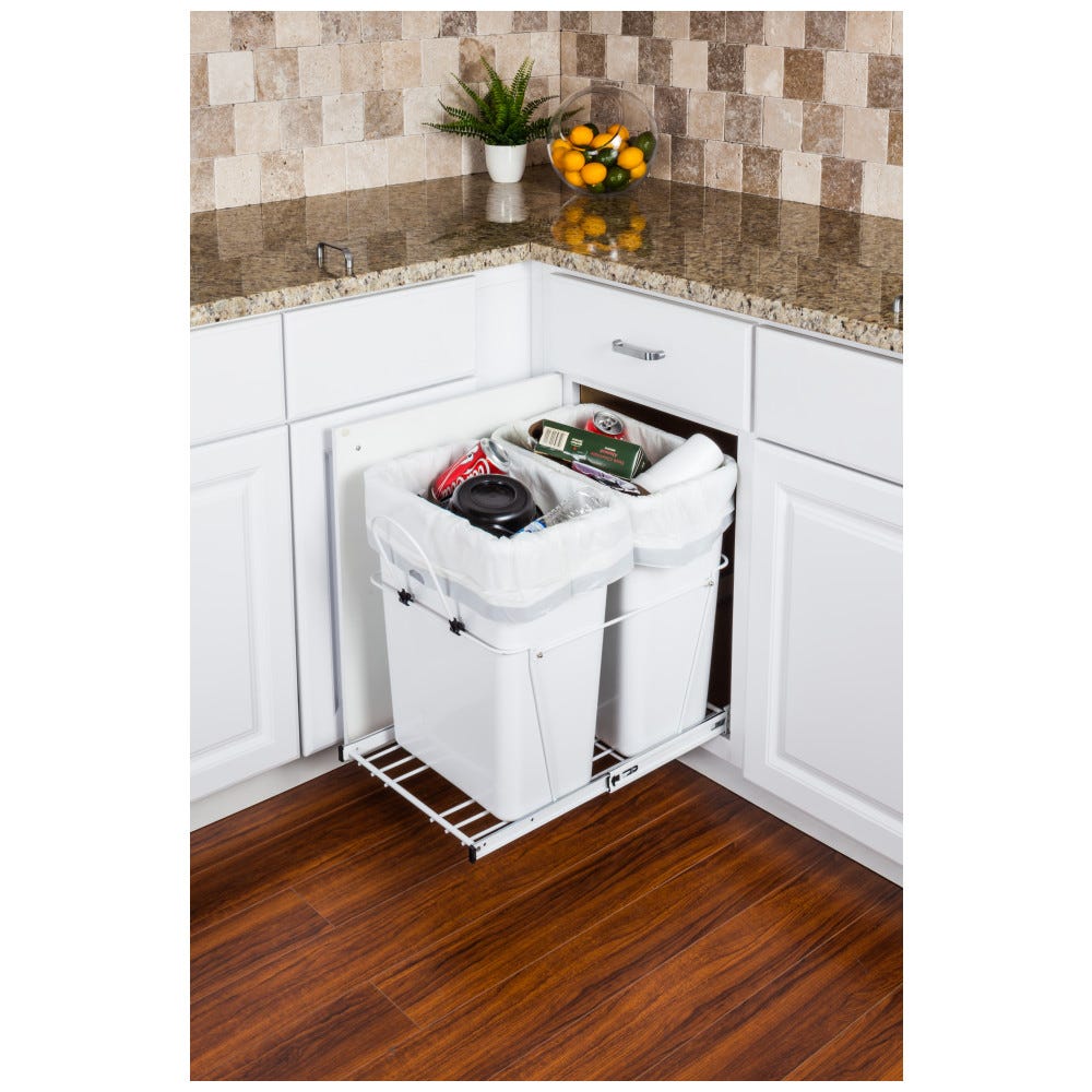 Hardware Resources CAN-WBMS35WH White 12 Bottom Mount Single Bin