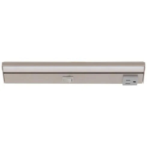 Under Cabinet Power Strip with High-Output LED Light in Satin Nickel