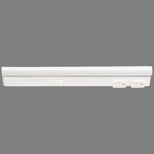 Under Cabinet Power Strip with High-Output LED Light in White