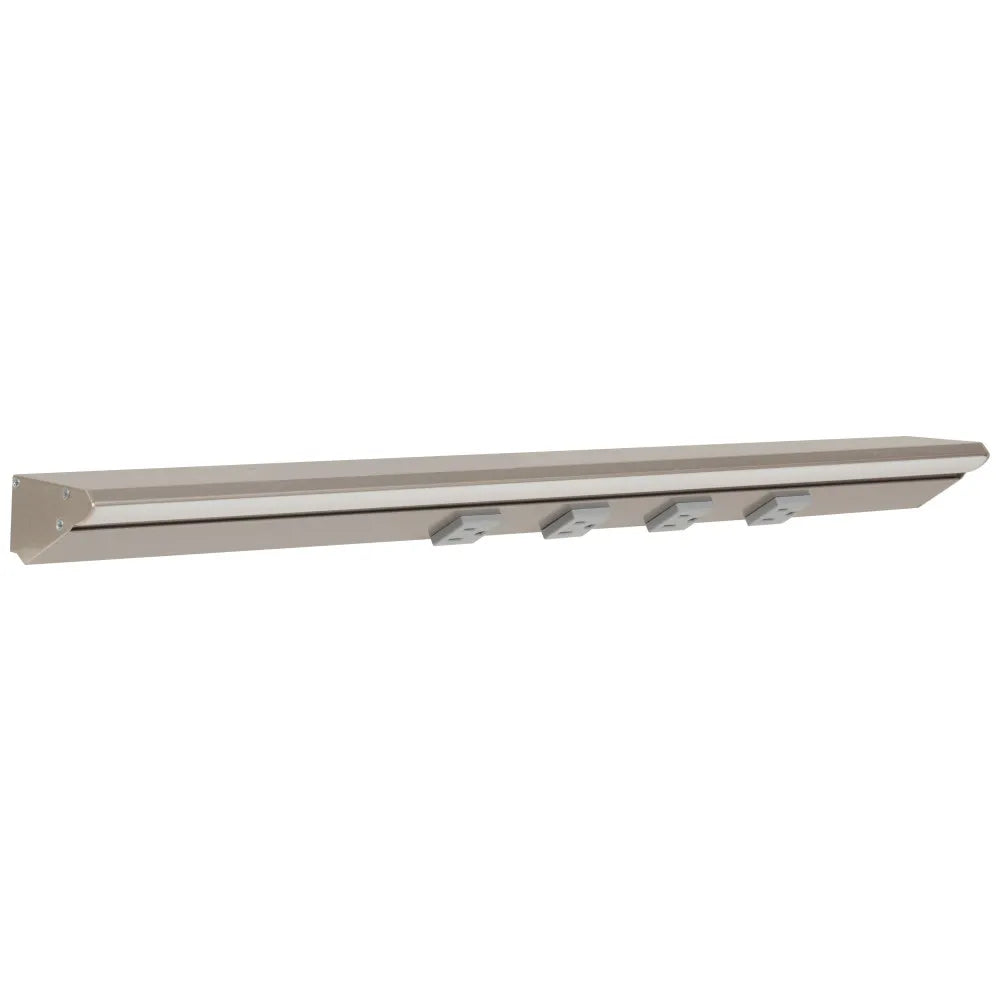 Lighted Under Cabinet Power Strip in Satin Nickel | Remote Power Supply