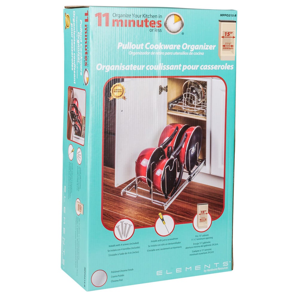Hardware Resources MPPO215-R Cookware Organizer for 15 Base Cabinet