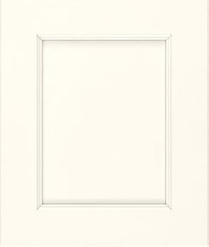 Mantra Cabinets, Spectra Snow white recessed cabinet door sample door.
