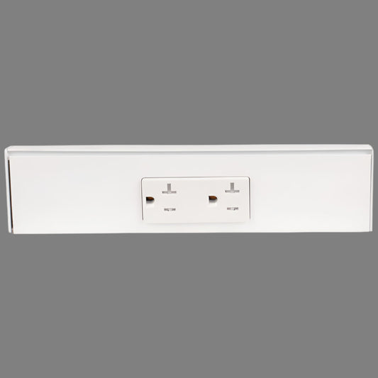Tamper Resistant Angle Under Cabinet Outlet Power Strip | White Finish