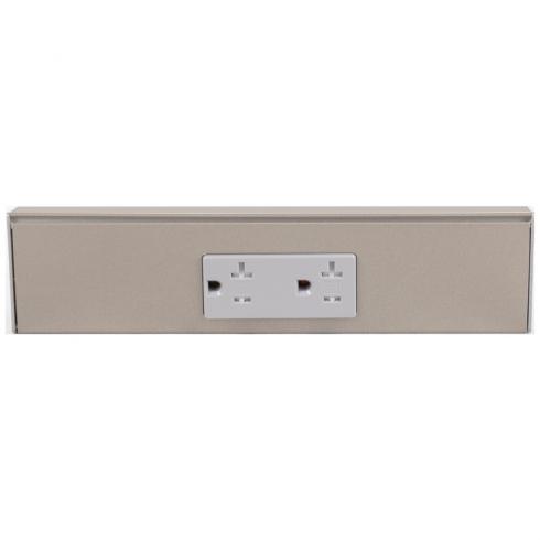 Tamper Resistant Angle Under Cabinet Outlet Power Strip | Satin Nickel Finish