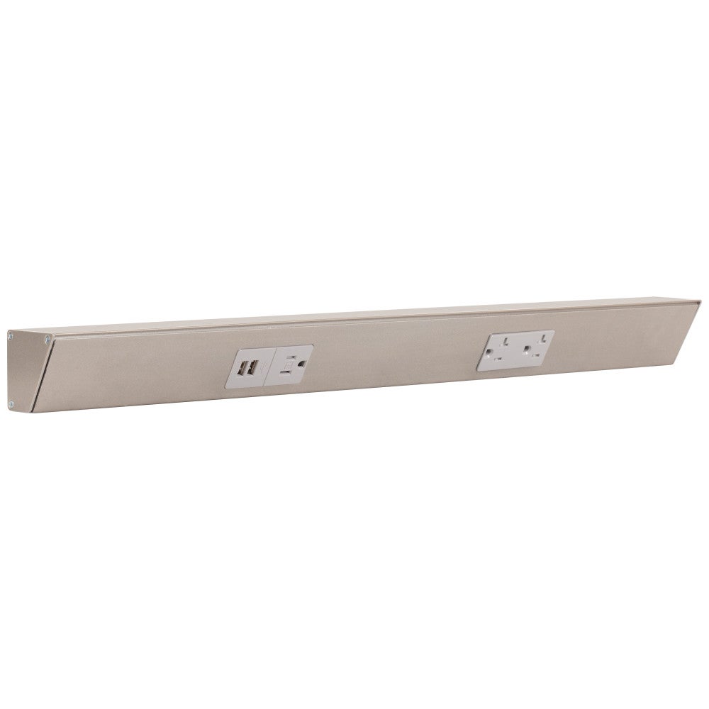 24" Tamper Resistant Two Outlet Under Cabinet Power Strip with USB