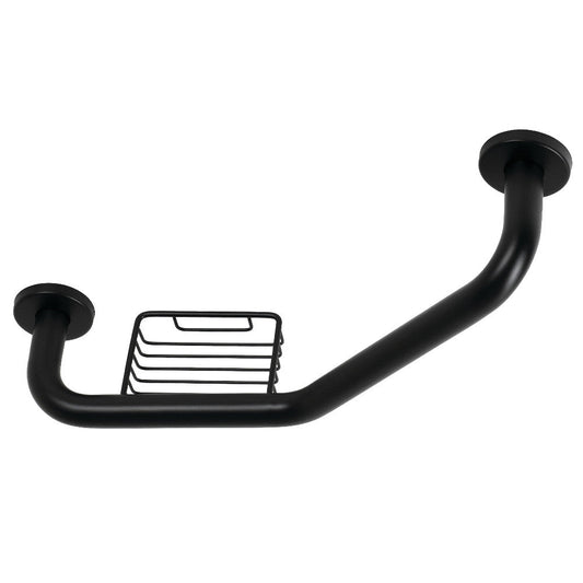 Meridian 10" x 12" Angled Stainless Steel Grab Bar with Soap