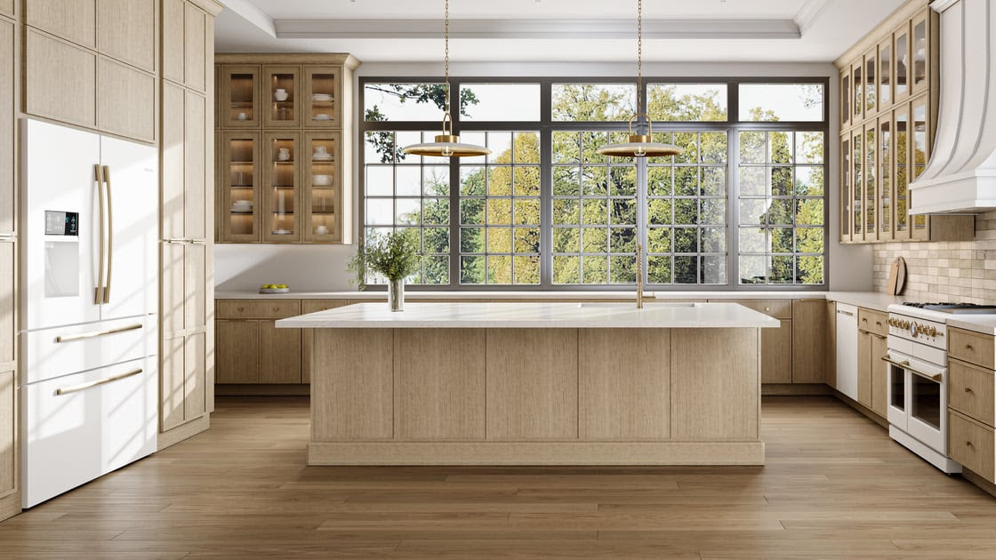Fabuwood Dessert Oak with slim shaker Luna door style. Sample Doors available at DirectCabinets.com