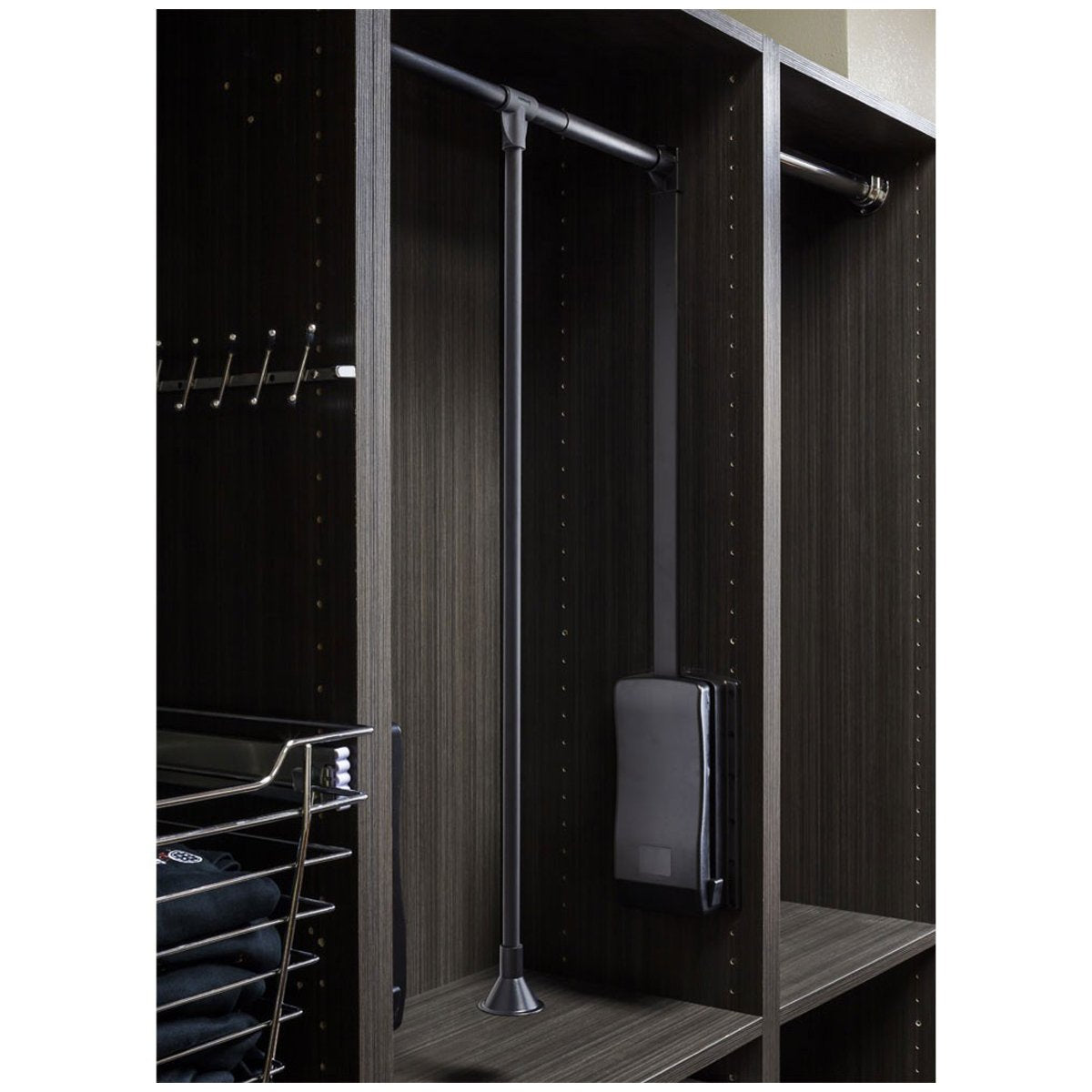 Hardware Resources Black Powder Coat Expanding Wardrobe Lift-DirectCabinets.com