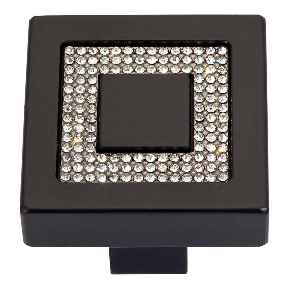 Inset Czech Crystal Square Knob-DirectCabinets.com
