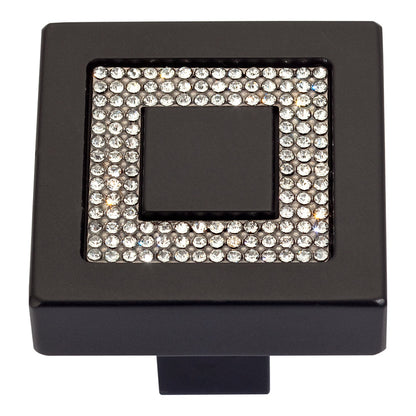 Inset Czech Crystal Square Knob-DirectCabinets.com