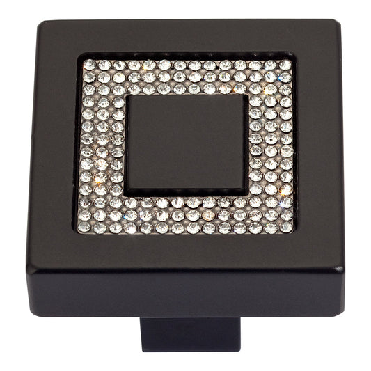 Inset Czech Crystal Square Knob-DirectCabinets.com