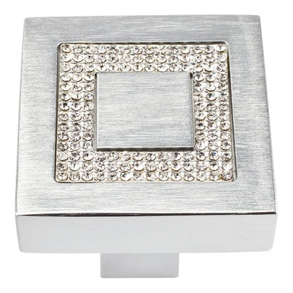 Inset Czech Crystal Square Knob-DirectCabinets.com
