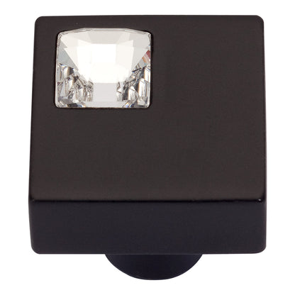 Off Center Swarovski Crystal Square Knob-DirectCabinets.com