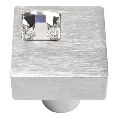 Off Center Swarovski Crystal Square Knob-DirectCabinets.com