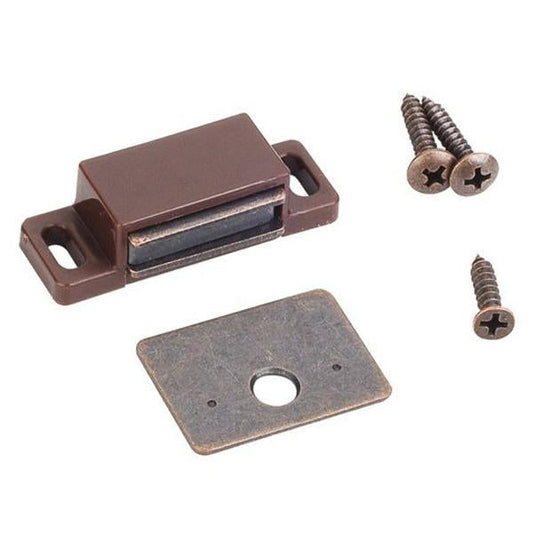 Hardware Resources 15 lb Single Magnetic Catch Retail Pack. Polybagged with 1 Catch, 1 Strike Plate, 1 - #5 x 5/8" Flat Head Screw and 2 - #6 x 3/4" Pan Head Screws-DirectCabinets.com