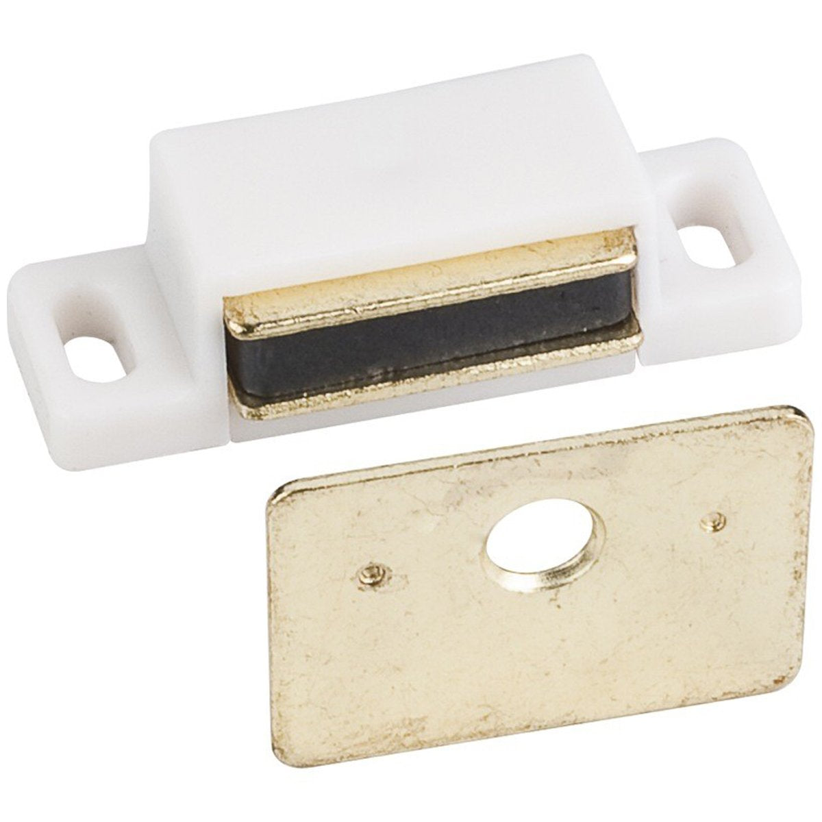 Hardware Resources 15 lb Single Magnetic Catch with Strike and Screws-DirectCabinets.com