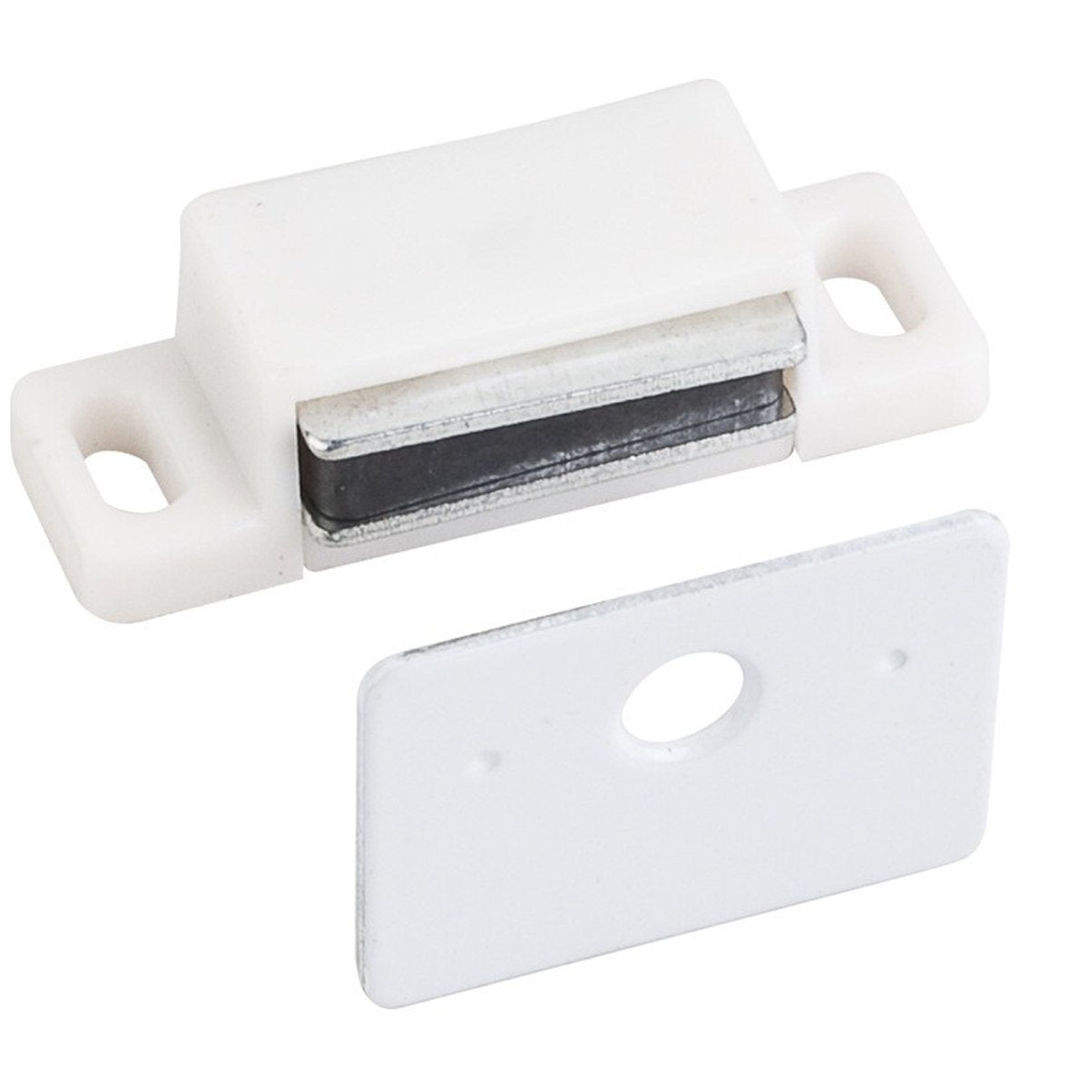 Hardware Resources 15 lb Single Magnetic Catch with Strike and Screws-DirectCabinets.com