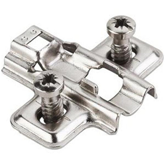 Hardware Resources Standard Duty 0 mm Non-Cam Adjustable Steel Plate with Euro Screws-DirectCabinets.com