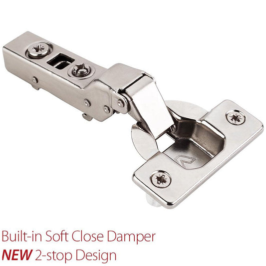 Hardware Resources 110 Degree 9 mm Crank Cam Adjustable Heavy Duty Soft-close Hinge with Press-in 8 mm Dowels-DirectCabinets.com