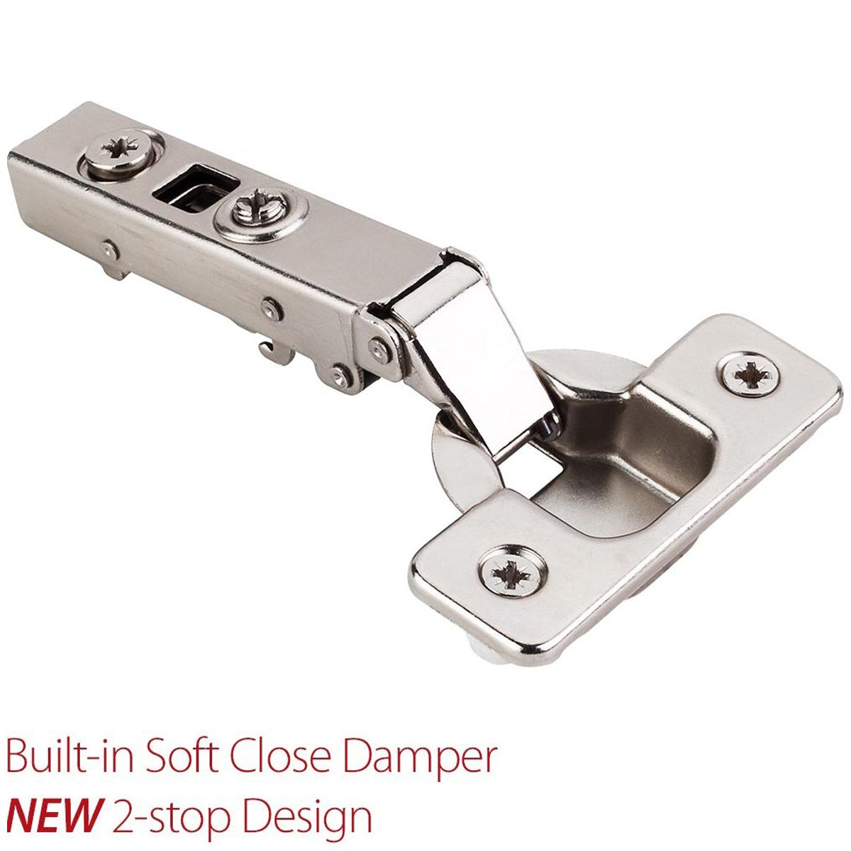 Hardware Resources 110 Degree 0 mm Crank Cam Adjustable Heavy Duty Soft-close Hinge with Press-in 8 mm Dowels-DirectCabinets.com