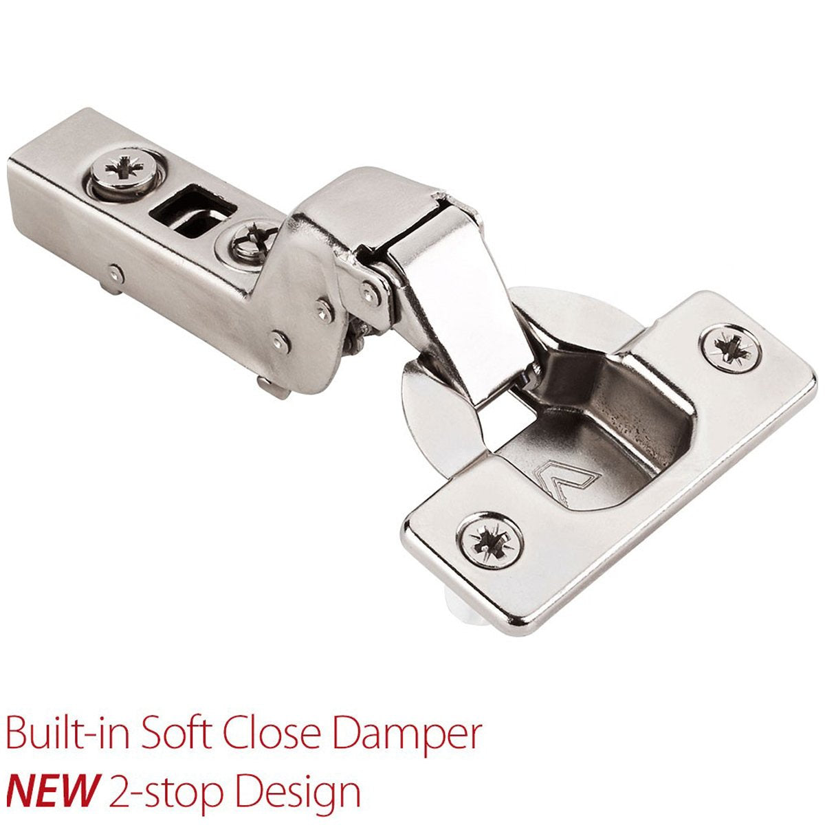 Hardware Resources 110 Degree 15 mm Crank Cam Adjustable Heavy Duty Soft-close Hinge with Press-in 8 mm Dowels-DirectCabinets.com