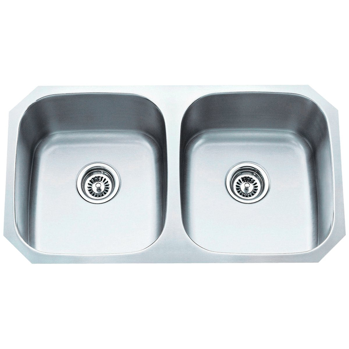 Hardware Resources 16 Gauge 50/50 Stainless Steel Undermount Sink with Equal Bowls-DirectCabinets.com