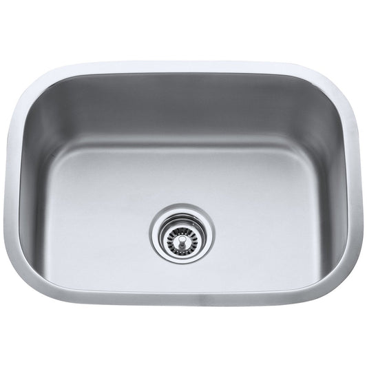 Hardware Resources 18 Gauge Rectangular Stainless Steel Undermount Utility Sink-DirectCabinets.com