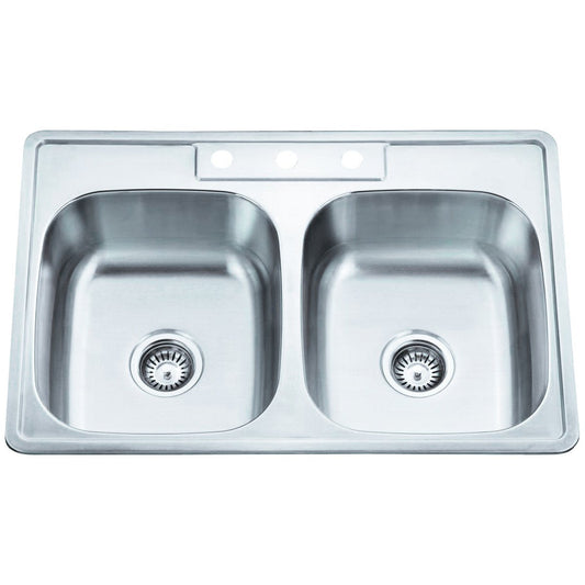 Hardware Resources 20 Gauge Stainless Steel Drop In Sink-DirectCabinets.com