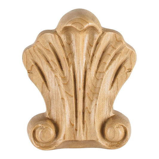 Hardware Resources 3-1/4" x 3/4" x 3-3/4" Cherry Shell Applique-DirectCabinets.com
