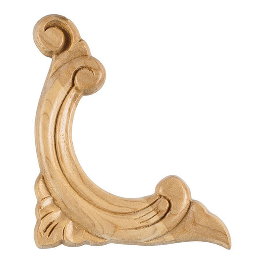 Hardware Resources Hard Maple Acanthus Corner Applique-DirectCabinets.com